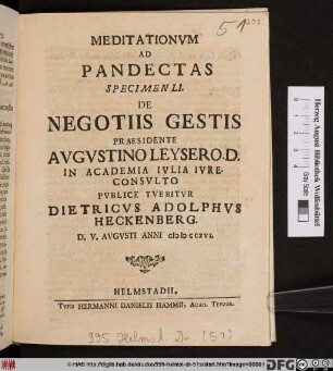 De Negotiis Gestis