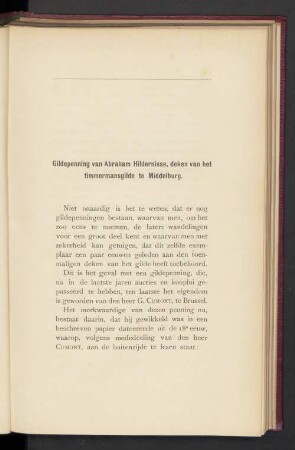 Gildepenning van Abraham Hildernisse, deken van het timmermansgilde te Middelburg