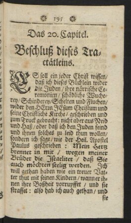 Das 20. Capitel. Beschluß dieses Tractätleins