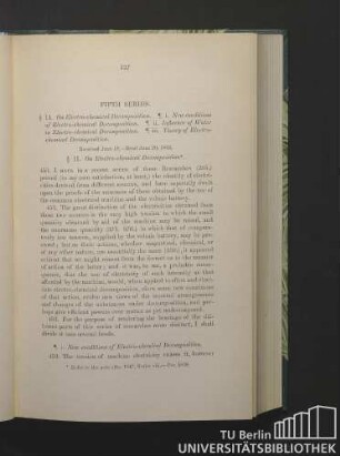 Fifth Series. § 11. On Electro-chemical Decomposotion.