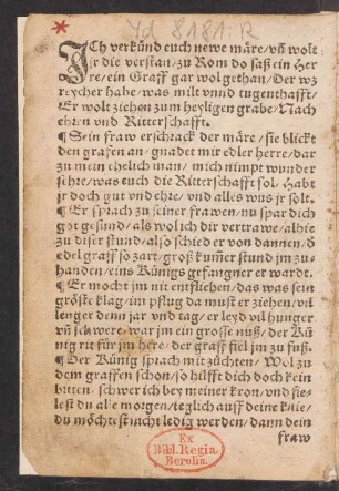JCh verkünd euch newe märe/ vn wolt || jr die verstan/