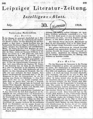1833-07 : 30. Stück