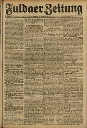 Ausgabe vom Montag, den 11. November 1918.