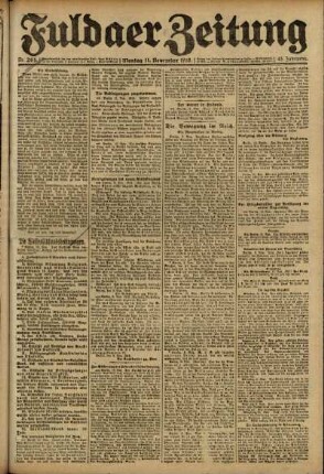 Ausgabe vom Montag, den 11. November 1918.