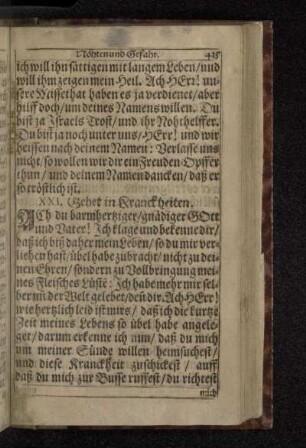 XXI. Gebet in Kranckheiten.