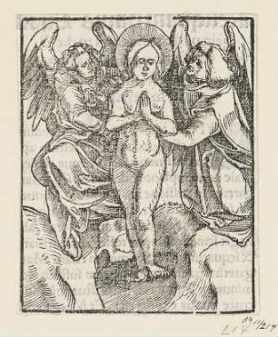 Verzückung der heiligen Maria Magdalena, aus: Johann Eck, "Quintae partis Iohan Eckii in Lutherum et alios", Augsburg 1534, S. 152 verso