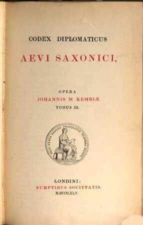 Codex Diplomaticus Aevi Saxonici, 3