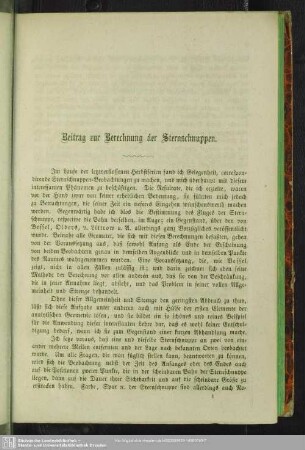 Beitrag zur Berechnung der Sternschnuppen