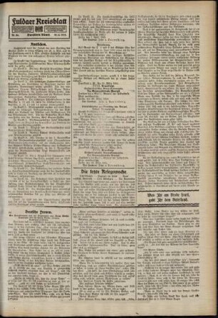 Zweite Ausgabe vom Samstag, den 10. April 1915.
