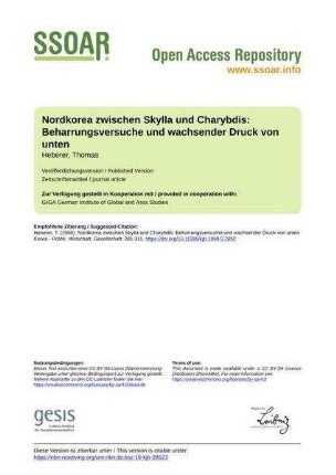 Nordkorea zwischen Skylla und Charybdis: Beharrungsversuche und wachsender Druck von unten