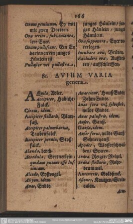 81. Avium Varia genera