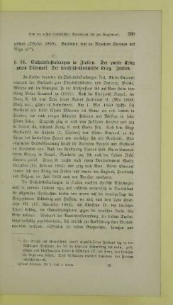 34. Einheitsbestrebungen in Italien. Der zweite Krieg gegen Dänemark. Der preußisch-östreichische Krieg. Italien