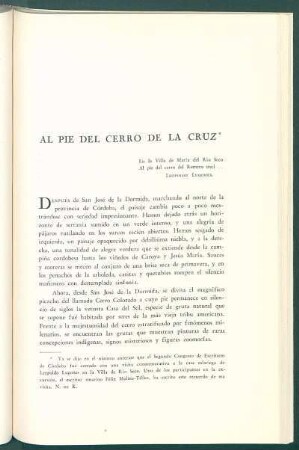 Al pie del cerro de la cruz