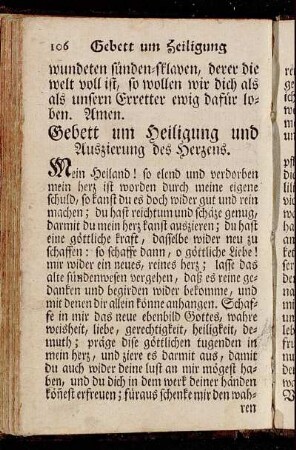 Gebett um Heiligung und Auszierung des Herzens