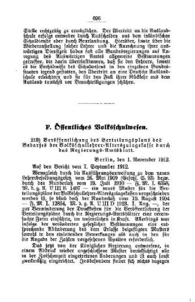 Veröffentlichung des Verteilungsplans des Bedarfes der Volksschullehrer-Alterszulagekasse durch das Regierungs-Amtsblatt : [F. Öffentliches Volksschulwesen]