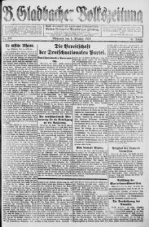 Bergisch Gladbacher Volkszeitung. 1906-1929