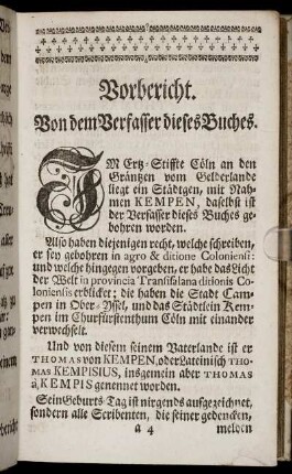 Vorbericht. Von dem Verfasser dieses Buches.