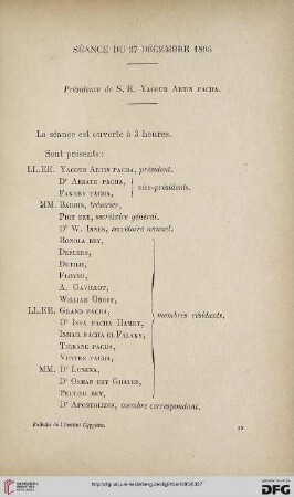 Séance du 27. Décembre 1895
