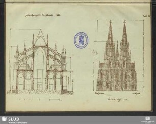 Durchschnitt des Domes 1880 ; Westansicht 1880