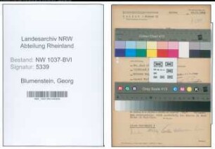 Entnazifizierung Georg Blumenstein , geb. 01.02.1898 (Knappschaftsinspektor)