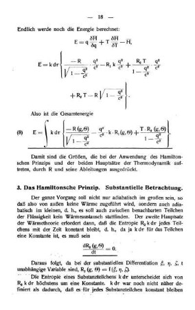 3. Das Hamiltonsche Prinzip. Substantielle Betrachtung