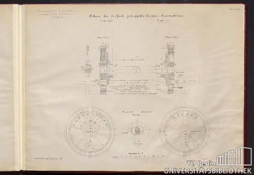 Blatt V.2. Achsen für dreifach gekuppelte Tender-Locomotiven.