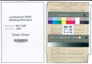 Entnazifizierung Christa Griese , geb. 30.09.1893 (Lehrerin)