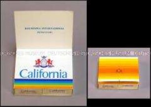 Werbeverpackung / Geschenkpackung mit zwei Zigarettenschachteln für "California"-Zigaretten