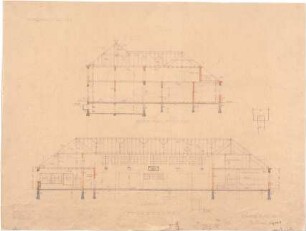 Fischer, Theodor; Bad Tölz (Bayern); Gewerbehalle - Ostflügel (Schnitt); Längsschnitt