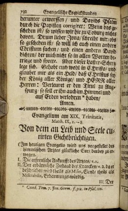 Evangelium am XIX. Trinitatis, - Evangelium am XXII. Trinitatis,