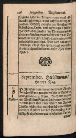 September, Herbstmonat/ Hat xxx. Tag.
