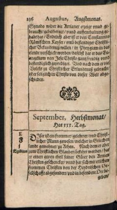 September, Herbstmonat/ Hat xxx. Tag.