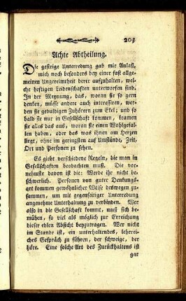 Achte Abtheilung. - Funfzehnte Abtheilung.