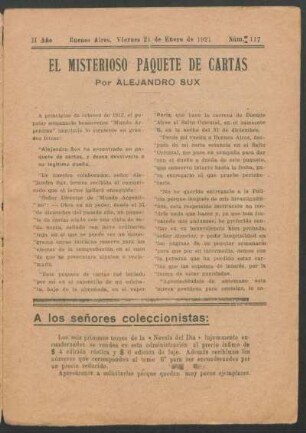 1921011700: El misterioso paquete de cartas