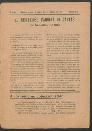 1921011700: El misterioso paquete de cartas