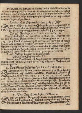 Von den bösen Aspecten in diesem 1614. Jahr.