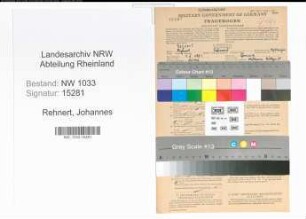 Entnazifizierung Johannes Rehnert , geb. 04.02.1921 (Arbeiter)