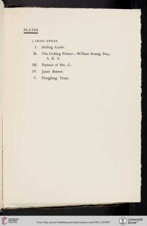 J. [James] Craig Annan [list of plates]