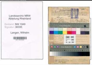 Entnazifizierung Wilhelm Langen , geb. 06.05.1904 (Verwaltungsangestellter)