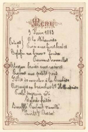 Menükarte : Menü, Grand-Hotel