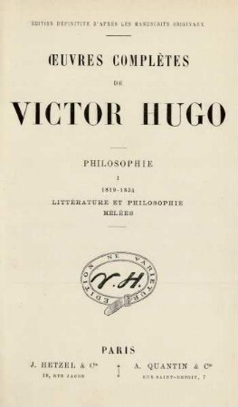 Philosophie, 1: Littérature et philosophie mêlées : 1819 - 1834