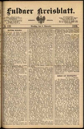 Ausgabe vom Dienstag, den 09. November 1886.