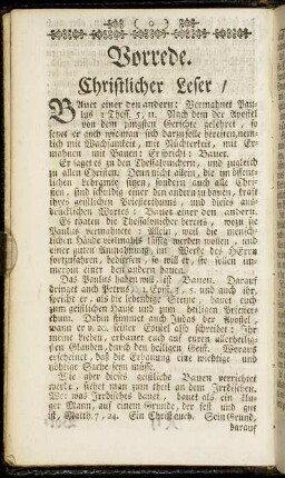 Vorrede. Christlicher Leser ...