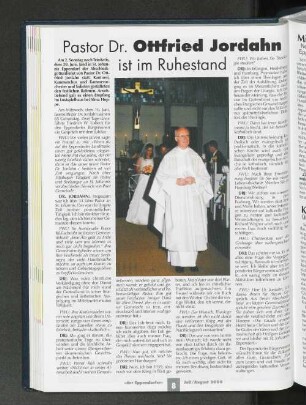 Pastor Dr. Ottfried Jordahn ist im Ruhestand