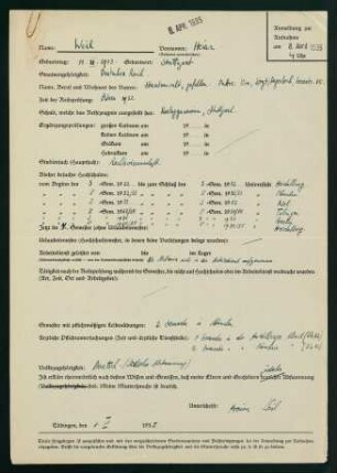 Fragebogen (08.04.1935)