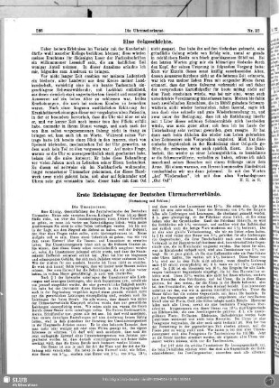 Erste Reichstagung der Deutschen Uhrmacherverbände (Fortsetzung und Schluss)