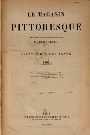 Le magasin pittoresque. 32. 1864