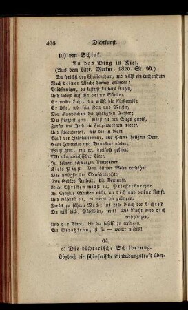c) Die dichterische Schilderung.