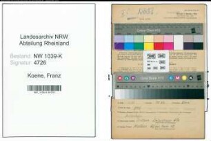 Entnazifizierung Franz Koene , geb. 27.07.1894 (Meister)