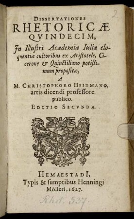 Dissertationes Rhetoricae Quindecim